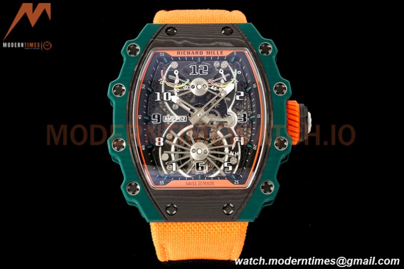 Richard Mille - RM021-02 Tourbillon CF/NY Green Orange Skeleton RMF Tourb