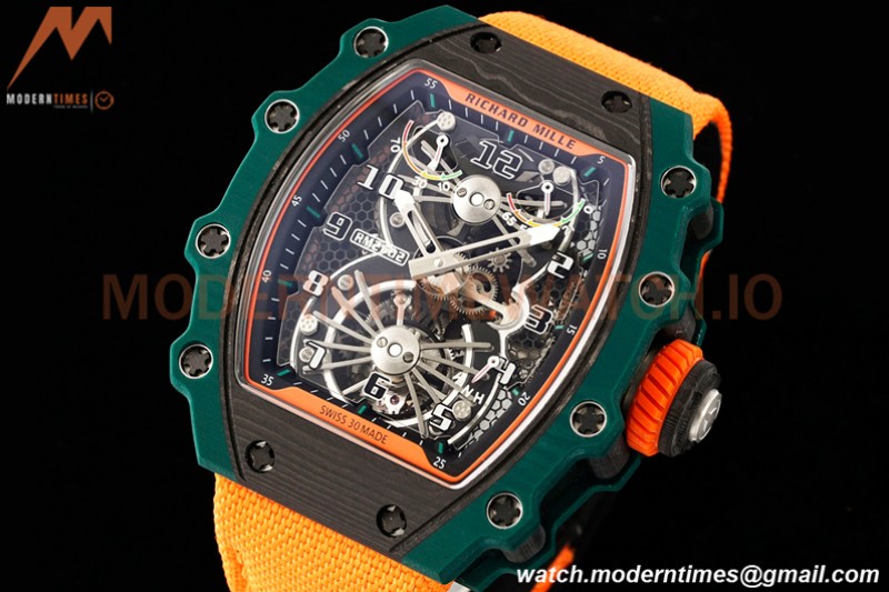 Richard Mille - RM021-02 Tourbillon CF/NY Green Orange Skeleton RMF Tourb