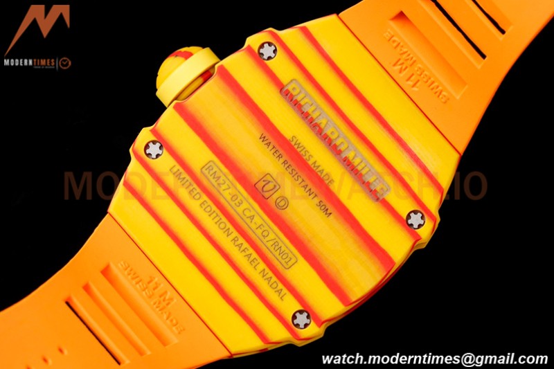 Richard Mille - RM027-03 Tourbillon Rafael Nadal NTPT/RU/Yelw Skeleton Orange RMF Tourb