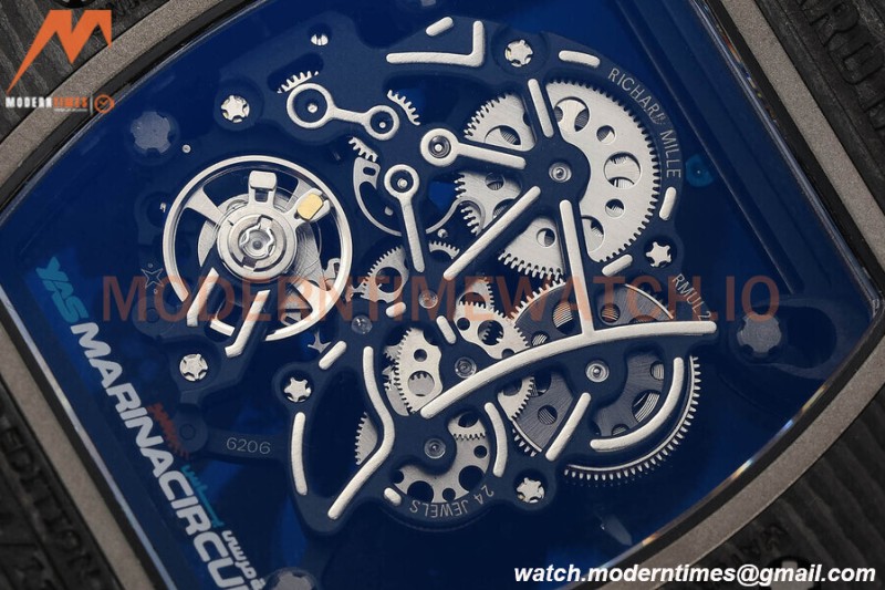 Richard Mille - RM055 Yas Marina Circuit White NTPT/RU Blue Rehaut Skeleton APSF V2 RMUL2