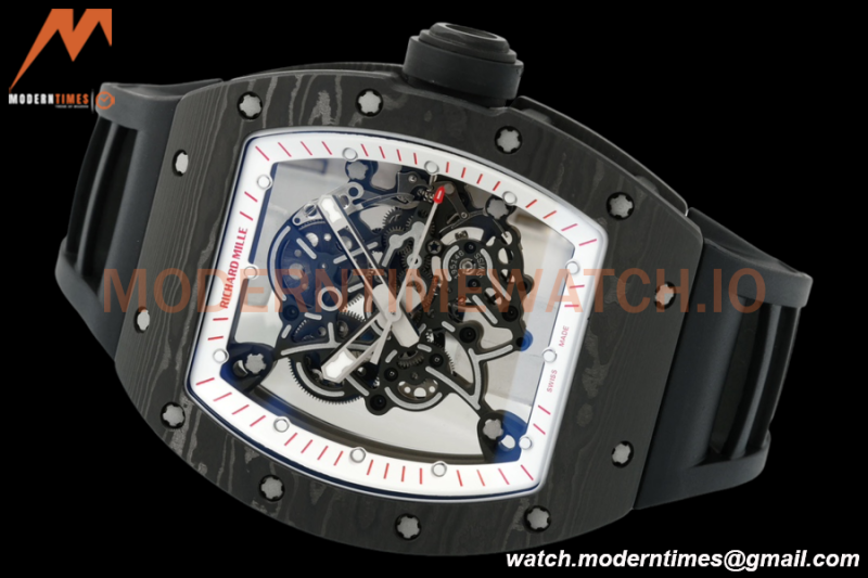 Richard Mille - RM055 Bubba Watson Black NTPT/RU Blk/Wht/Red Rehaut Skeleton ZF RMUL2