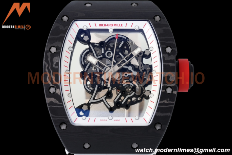 Richard Mille - RM055 Bubba Watson Black NTPT/RU Wht/Red Rehaut Skeleton ZF RMUL2