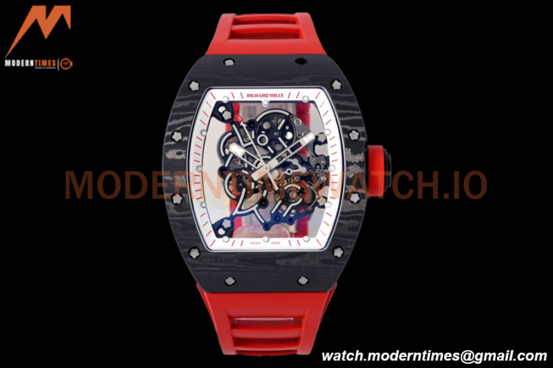 Richard Mille - RM055 Bubba Watson Black NTPT/RU Blk/Red/White Rehaut Skeleton ZF RMUL2
