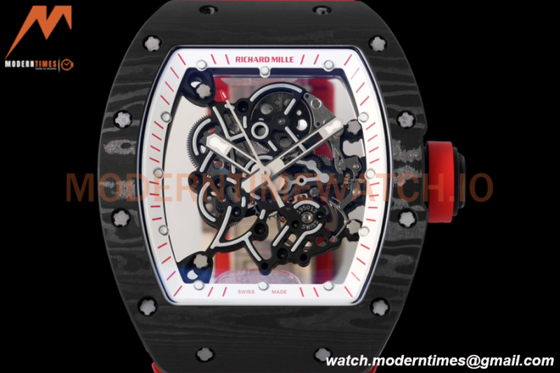 Richard Mille - RM055 Bubba Watson Black NTPT/RU Blk/Red/White Rehaut Skeleton ZF RMUL2