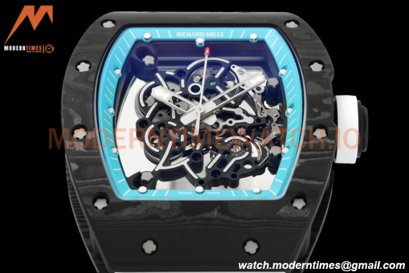 Richard Mille - RM055 Bubba Watson Black NTPT/RU Wht/Blue Rehaut Skeleton ZF RMUL2