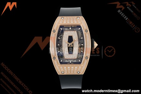 Richard Mille - RM07-01 Ladies Rose Gold Diamond BLK/RU Black Lips ZF Asian CRMA2 | 리차드 밀 - RM07-01 레이디스 로즈 골드 다이아몬드 BLK/RU 블랙 립스 ZF 아시안 CRMA2