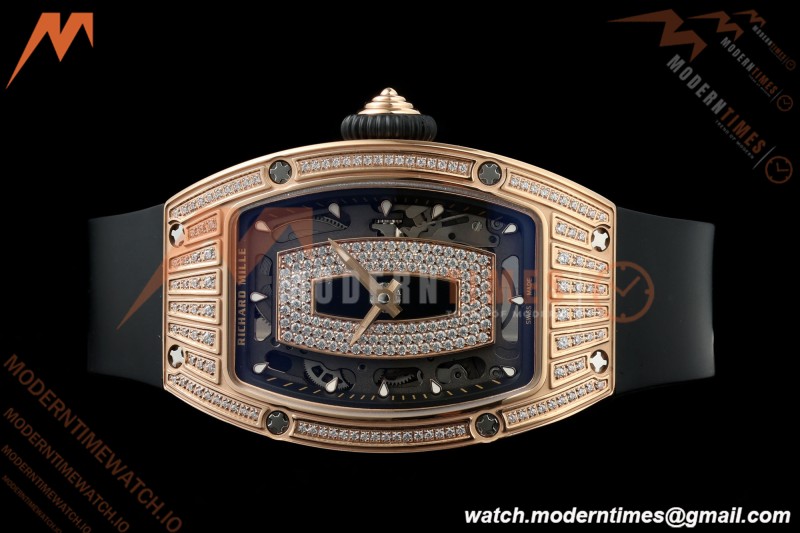 Richard Mille - RM07-01 Ladies Rose Gold Diamond BLK/RU Black Lips ZF Asian CRMA2