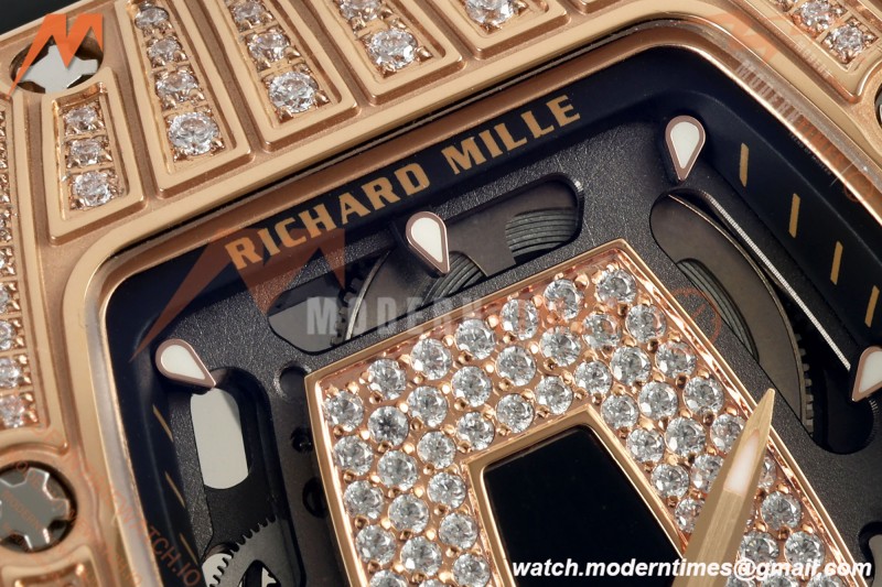 Richard Mille - RM07-01 Ladies Rose Gold Diamond BLK/RU Black Lips ZF Asian CRMA2