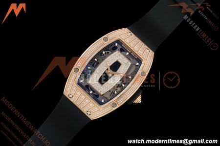 Richard Mille - RM07-01 Ladies Rose Gold Diamond BLK/RU Black Lips ZF Asian CRMA2 | 리차드 밀 - RM07-01 레이디스 로즈 골드 다이아몬드 BLK/RU 블랙 립스 ZF 아시안 CRMA2