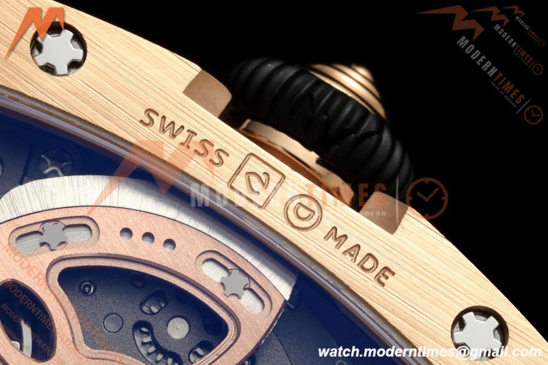 Richard Mille - RM07-01 Damen Roségold Diamant WHT/RU Rote Lippen ZF Asiatisch CRMA2 | 리차드 밀 - RM07-01 레이디스 로즈 골드 다이아몬드 화이트/러시안블루 레드 립스 ZF 아시안 CRMA2