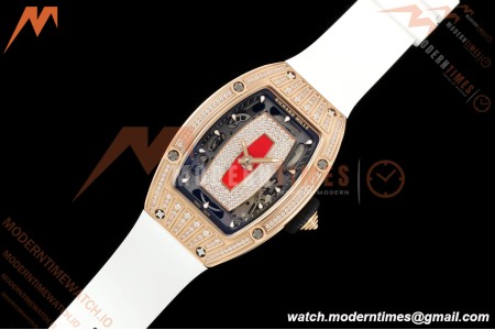 Richard Mille - RM07-01 Ladies Rose Gold Diamond WHT/RU Red Lips ZF Asian CRMA2