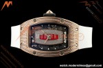Richard Mille - RM07-01 Damen Roségold Diamant WHT/RU Rote Lippen ZF Asiatisch CRMA2 | 리차드 밀 - RM07-01 레이디스 로즈 골드 다이아몬드 화이트/러시안블루 레드 립스 ZF 아시안 CRMA2