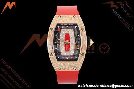 Richard Mille - RM07-01 Ladies Rose Gold Diamond RED/RU Red Lips ZF Asian CRMA2