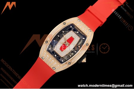 Richard Mille - RM07-01 Ladies Rose Gold Diamond RED/RU Red Lips ZF Asian CRMA2