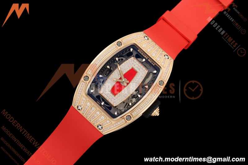 Richard Mille - RM07-01 Ladies Rose Gold Diamond RED/RU Red Lips ZF Asian CRMA2 | 리차드 밀 - RM07-01 레이디스 로즈 골드 다이아몬드 레드/RU 레드 립스 ZF 아시안 CRMA2