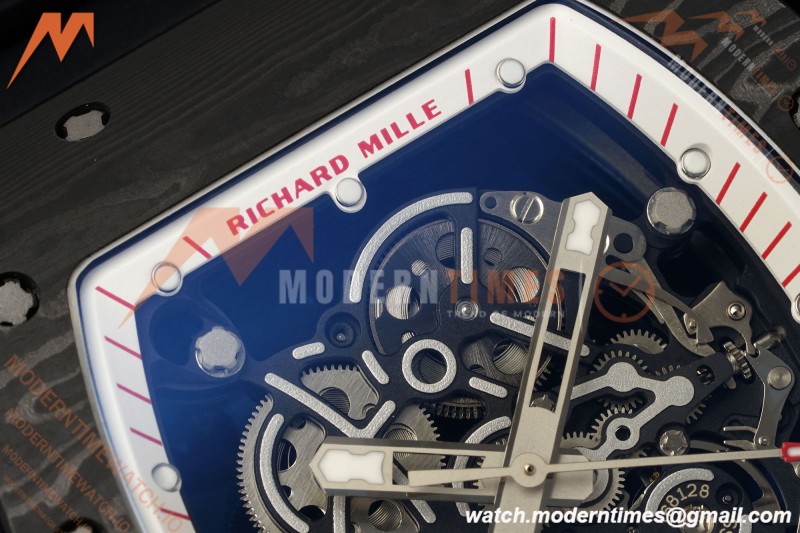 Richard Mille - RM055 Bubba Watson Black NTPT/RU Blk/Red/Wht Rehaut Skeleton KVF RMUL2