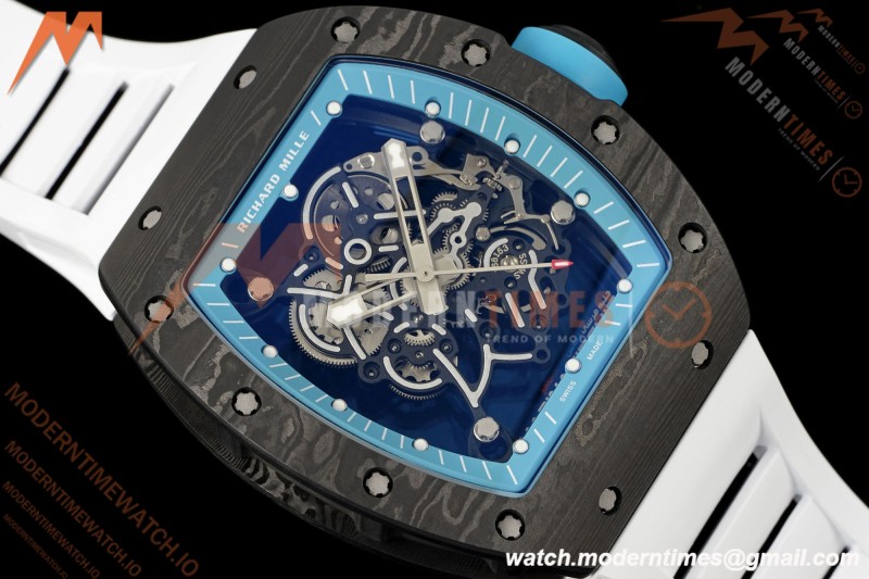Richard Mille - RM055 Yas Marina Circuit White NTPT/RU Blue Rehaut Skeleton KVF RMUL2