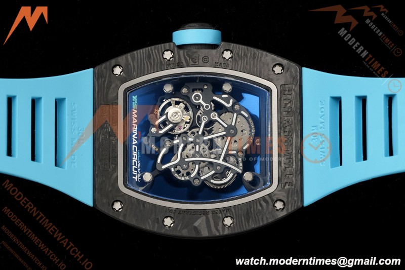 Richard Mille - RM055 Bubba Watson Black NTPT/RU Blu/Blu Rehaut Skeleton KVF RMUL2 | 리차드 밀 - RM055 버바 왓슨 블랙 NTPT/RU 블루/블루 르호 스켈레톤 KVF RMUL2
