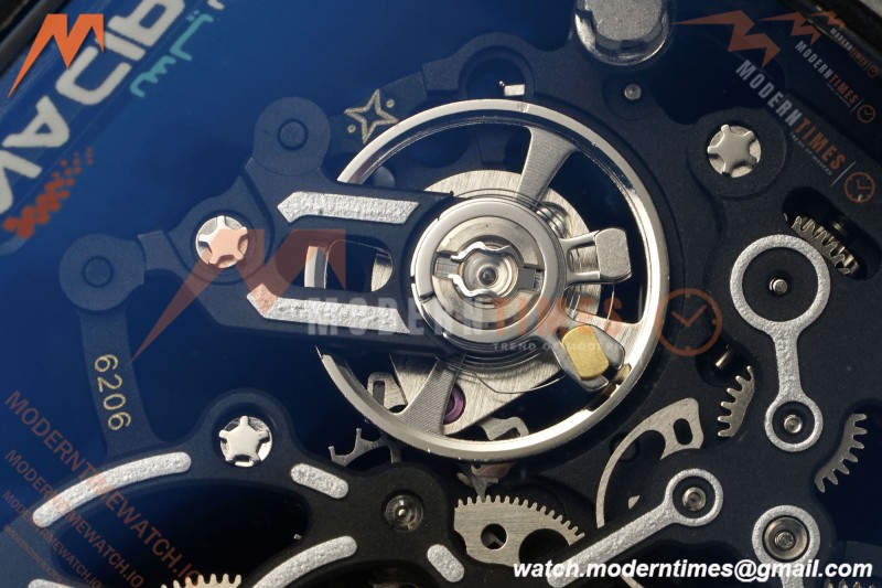Richard Mille - RM055 Bubba Watson Black NTPT/RU Blu/Blu Rehaut Skeleton KVF RMUL2 | 리차드 밀 - RM055 버바 왓슨 블랙 NTPT/RU 블루/블루 르호 스켈레톤 KVF RMUL2