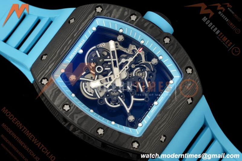 Richard Mille - RM055 Bubba Watson Black NTPT/RU Blu/Blu Rehaut Skeleton KVF RMUL2 | 리차드 밀 - RM055 버바 왓슨 블랙 NTPT/RU 블루/블루 르호 스켈레톤 KVF RMUL2