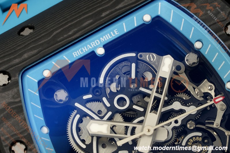 Richard Mille - RM055 Bubba Watson Black NTPT/RU Blu/Blu Rehaut Skeleton KVF RMUL2 | 리차드 밀 - RM055 버바 왓슨 블랙 NTPT/RU 블루/블루 르호 스켈레톤 KVF RMUL2