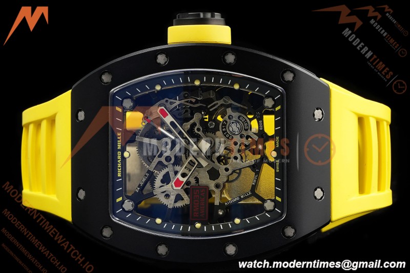 Richard Mille - RM035 Rafael Nadal Americas Limited CER/VRU Yelw/Yelw/Blk Skeleton KVF RMUL1 | 리차드 밀 - RM035 라파엘 나달 아메리카스 리미티드 CER/VRU 옐로우/옐로우/블랙 스켈레톤 KVF RMUL1