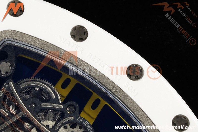 Richard Mille - RM061 Yohan Blake White Ceramic Wht/Grn/Yelw Skeleton APSF RMUL2