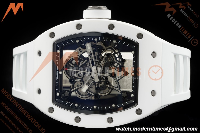 Richard Mille - RM055 Bubba Watson White CER/RU Wht/Blk Rehaut Skeleton APSF V2 RMUL2