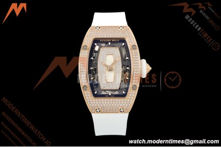 Richard Mille - RM07-01 Rose Gold Snow Set Diamond Wht/RU/Wht White Mop ZF Asian CRMA2