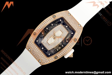 Richard Mille - RM07-01 Rose Gold Snow Set Diamond Wht/RU White Mop ZF Asian CRMA2
