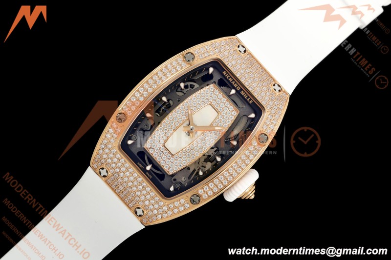 Richard Mille - RM07-01 Rose Gold Snow Set Diamond Wht/RU White Mop ZF Asian CRMA2