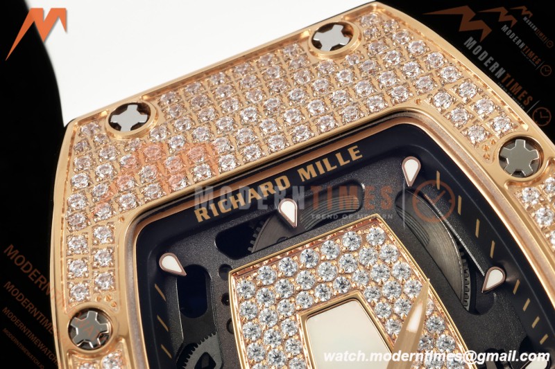 Richard Mille - RM07-01 Rose Gold Snow Set Diamond Wht/RU White Mop ZF Asian CRMA2