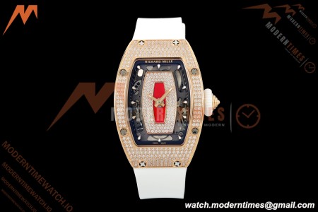Richard Mille - RM07-01 Rose Gold Snow Set Diamond Wht/RU Red Lips ZF Asian CRMA2