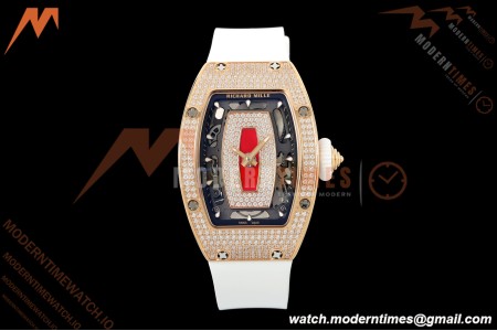 Richard Mille - RM07-01 Rose Gold Snow Set Diamond Wht/RU Red Lips ZF Asian CRMA2