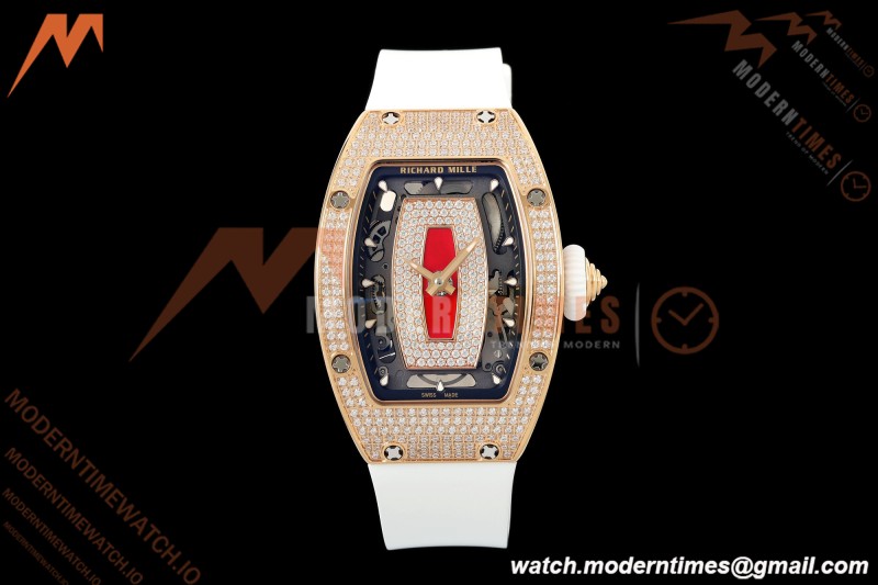 Richard Mille - RM07-01 Rose Gold Snow Set Diamond Wht/RU Red Lips ZF Asian CRMA2
