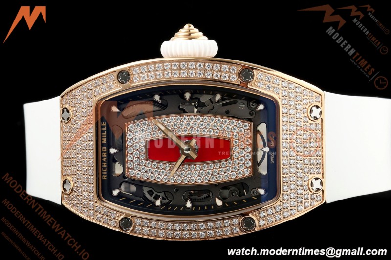 Richard Mille - RM07-01 Rose Gold Snow Set Diamond Wht/RU Red Lips ZF Asian CRMA2