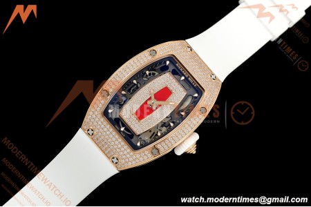 Richard Mille - RM07-01 Rose Gold Snow Set Diamond Wht/RU Red Lips ZF Asian CRMA2