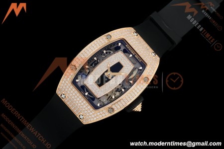 Richard Mille - RM07-01 Rose Gold Snow Set Diamond Blk/RU Black Onyx ZF Asian CRMA2