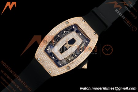 Richard Mille - RM07-01 Rose Gold Snow Set Diamond Blk/RU Black Onyx ZF Asian CRMA2
