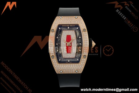 Richard Mille - RM07-01 Rose Gold Snow Set Diamond Blk/RU Red Lips ZF Asian CRMA2 | 리차드 밀 - RM07-01 로즈 골드 스노우 세트 다이아몬드 블랙/RU 레드 립스 ZF 아시안 CRMA2