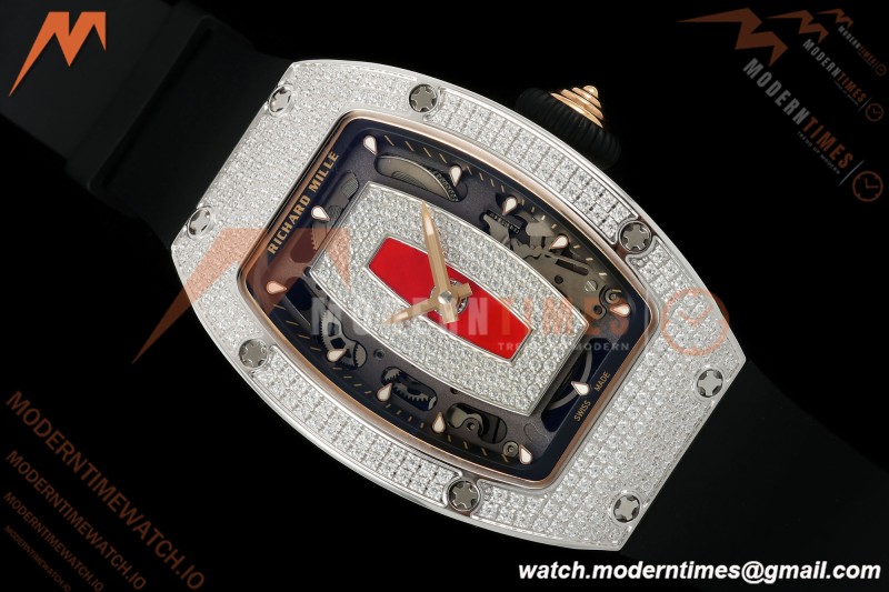 Richard Mille - RM07-01 Snow Set Diamond Crested Blk/RU Red Lips ZF Asian CRMA2