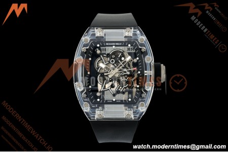 Richard Mille - RM055 AET Remould Transparent Crystal Black Strap Black Rehaut Skeleton SONIC RMUL2