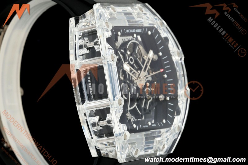 Richard Mille - RM055 AET Remould Transparent Crystal Black Strap Black Rehaut Skeleton SONIC RMUL2 | 리차드 밀 - RM055 AET 리몰드 투명 크리스털 블랙 스트랩 블랙 르호 스켈레톤 소닉 RMUL2