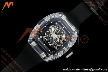 Richard Mille - RM055 AET Remould Transparent Crystal Black Strap Black Rehaut Skeleton SONIC RMUL2