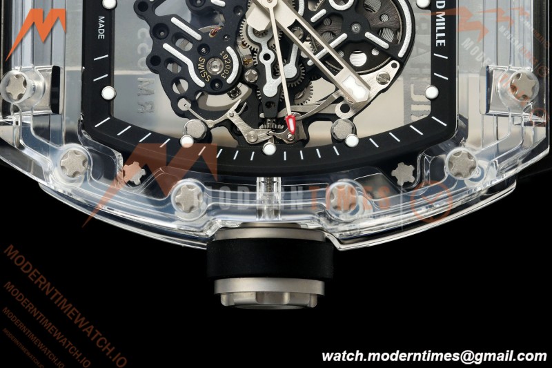 Richard Mille - RM055 AET Remould Transparent Crystal Black Strap Black Rehaut Skeleton SONIC RMUL2 | 리차드 밀 - RM055 AET 리몰드 투명 크리스털 블랙 스트랩 블랙 르호 스켈레톤 소닉 RMUL2