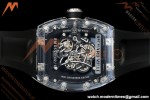Richard Mille - RM055 AET Remould Transparent Crystal Black Strap Black Rehaut Skeleton SONIC RMUL2 | 리차드 밀 - RM055 AET 리몰드 투명 크리스털 블랙 스트랩 블랙 르호 스켈레톤 소닉 RMUL2