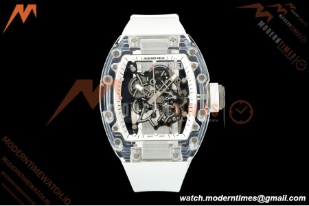 Richard Mille - RM055 AET Remould Transparent Crystal White Strap White Rehaut Skeleton SONIC RMUL2