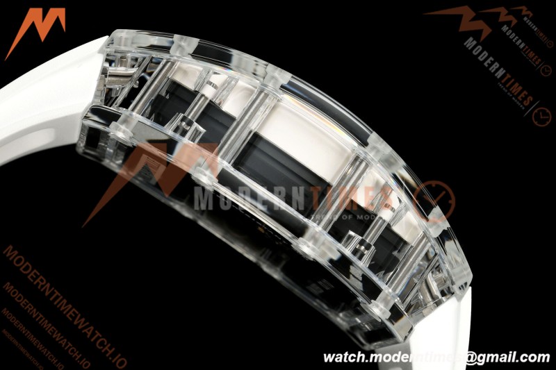 Richard Mille - RM055 AET Remould Transparent Crystal White Strap White Rehaut Skeleton SONIC RMUL2