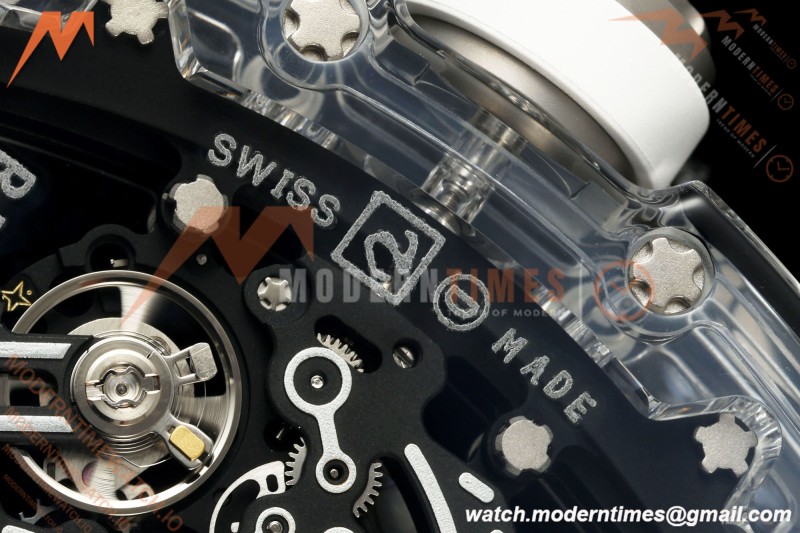 Richard Mille - RM055 AET Remould Transparent Crystal White Strap White Rehaut Skeleton SONIC RMUL2