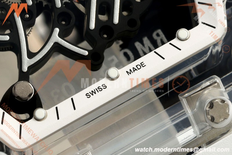 Richard Mille - RM055 AET Remould Transparent Crystal White Strap White Rehaut Skeleton SONIC RMUL2